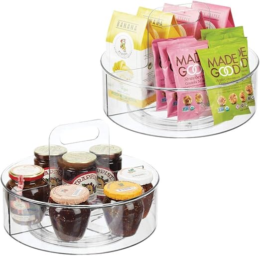 Amazon Com Mdesign Deep Plastic Lazy Susan Spinning Food Storage