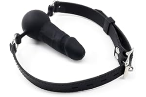 Realistic Silicone Dildo Gag for Sex Games, Silicone Sex Toys Bondage Ball Gag for SM Games, BDSM Restraints Sex Penis Gags M