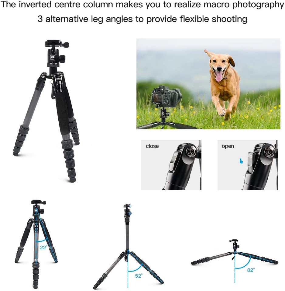 SIRUI Traveler 5C Carbon Fibre Tripod for Camera Portable Travel Tripod with 360° Panoramic Ball Head - Image 4