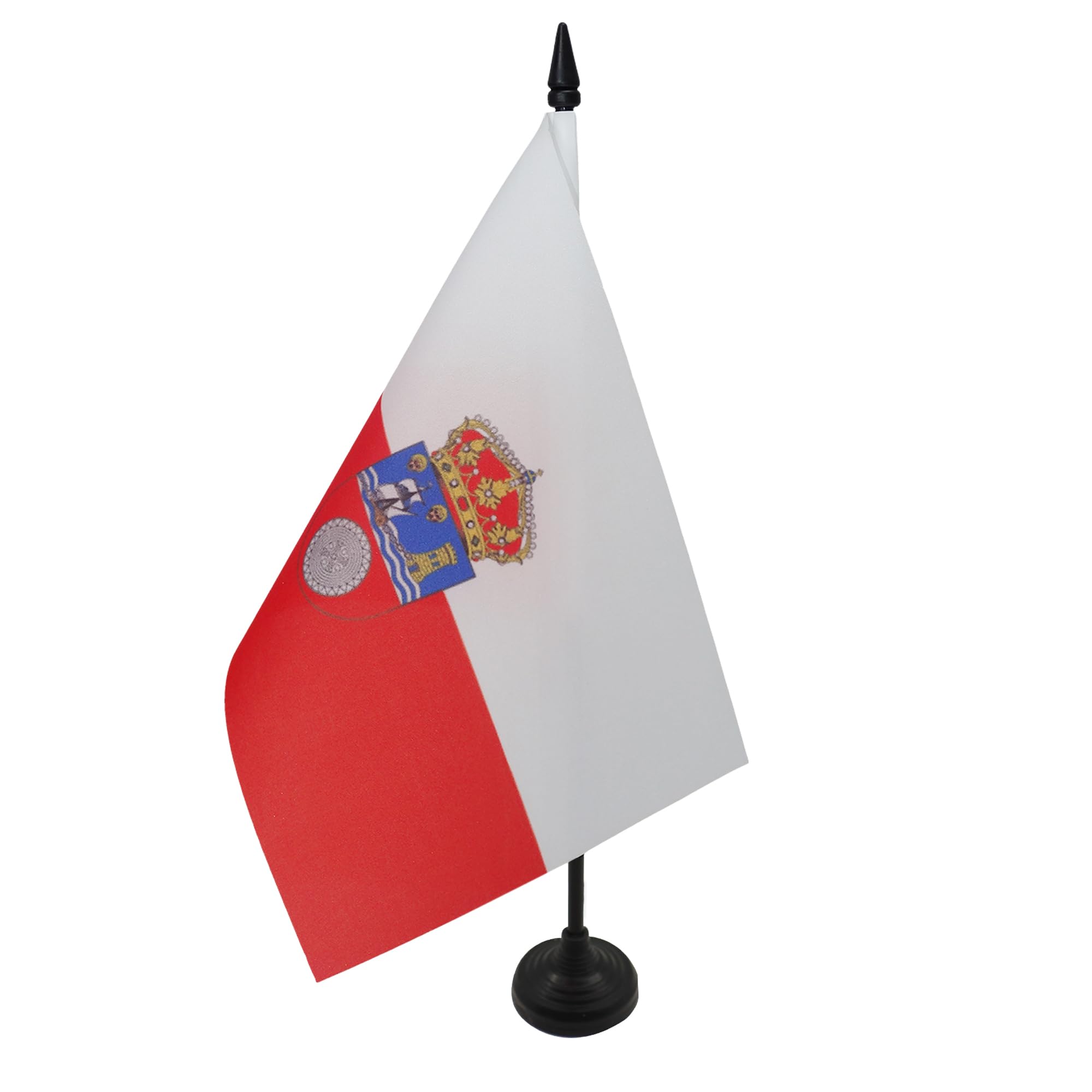 AZ FLAG Cantabria Table Flag 5'' x 8'' - Spanish region of Cantabria Office Decoration 100% Polyester 21 x 14 cm - Mini Desk Flag with Pole and Black Plastic Base — image 1