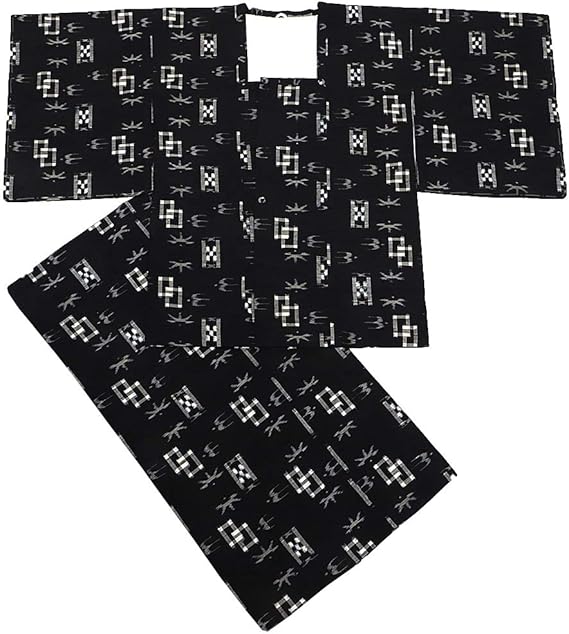 Amazon 本場琉球紬 紬 正絹 道行コート 二部式 二分式 着物 黒地 琉球絣 つばめ トゥイグヮー 鳥 ヒチサギー 引き下げ 裾回し 腰巻 巻きスカート 塵除け 新品 新古品 お仕立て上がり 袷 お洒落着 お手軽 カジュアル モダン おしゃれ かっこいい 粋 街着