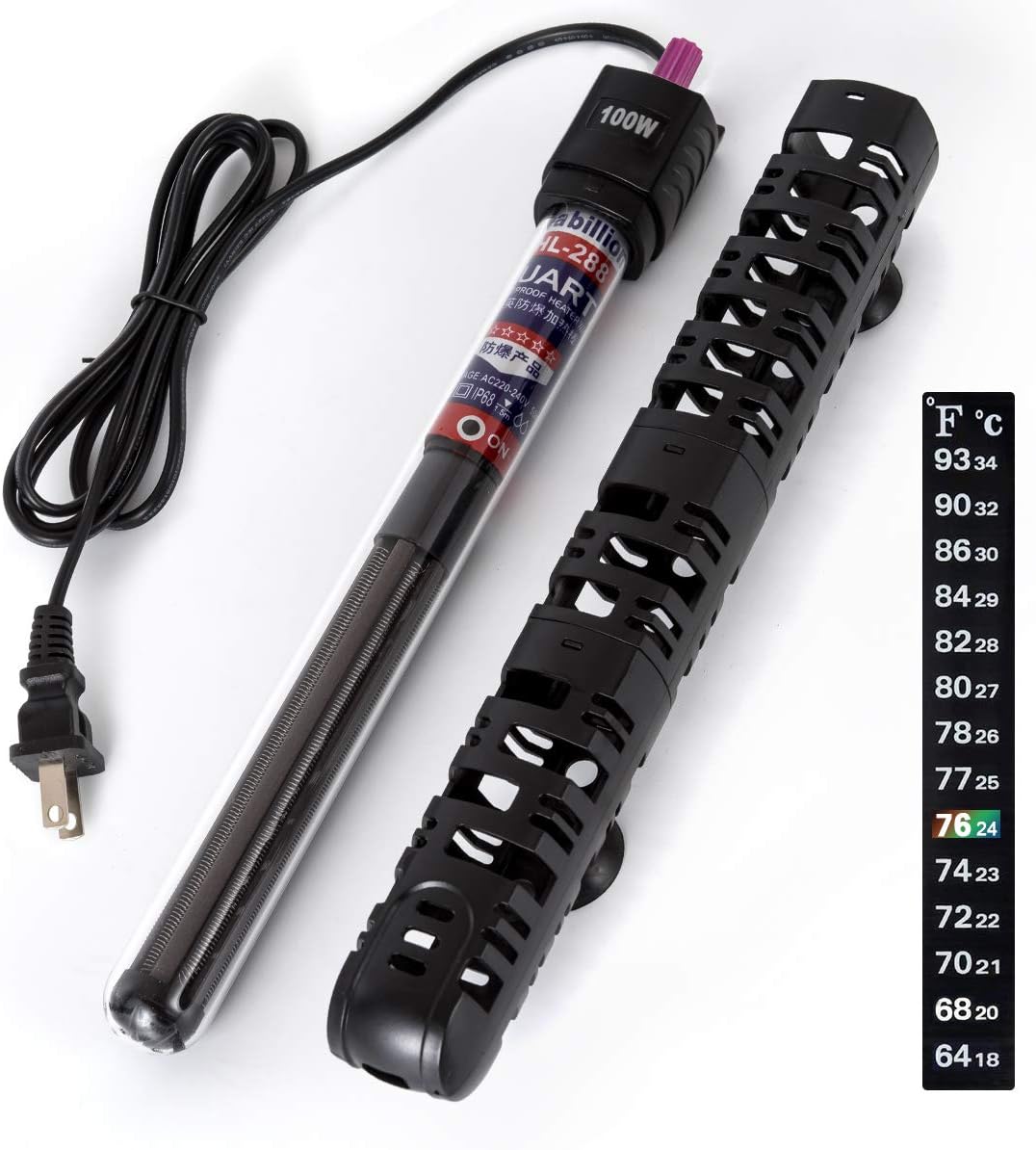 UPMCT Aquarium Heater, 100W Submersible Fish Tank Heater