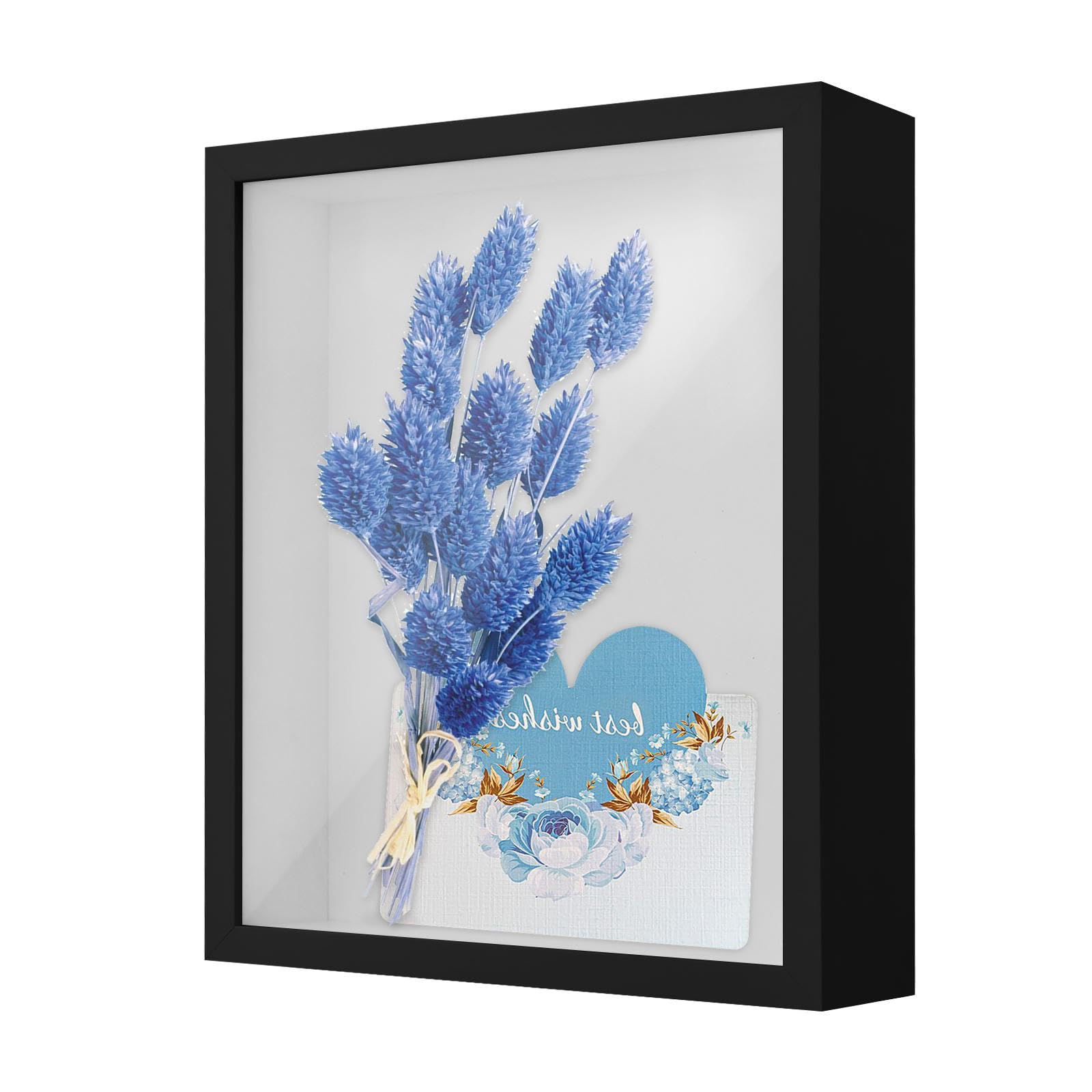 3D Shadow Box, 27x22 cm Deep Picture Frame Display Box for Tabletop and Wall, Wooden 3D Photo Frame for Tickets Medal Flower Memorabilia Crafts (Black 5CM)