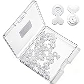 32 Pcs Earring Backs for Droopy Ears, White Acrylic Earring Lifters Comfortable Heavy Earrings Back Support for Avoid Stretched Earlobes Rubber Backs for Large Studs, Heart Design, Easy to Use