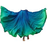 Z&X Women's Lyrical Dance Skirt Gradient Color Chiffon Long Swing Sheer Wrap Skirts for Modern Ballet Performance