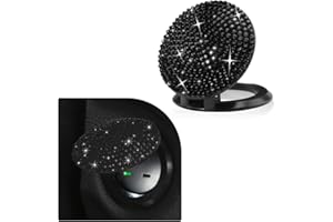 povtii Car Start Stop Button Cover, Anti-Scratch Bling Push Start Button Ignition Protective Cover, Rhinestone Crystal Car Engine Button Decoration Protector, Car Accessories (Black)