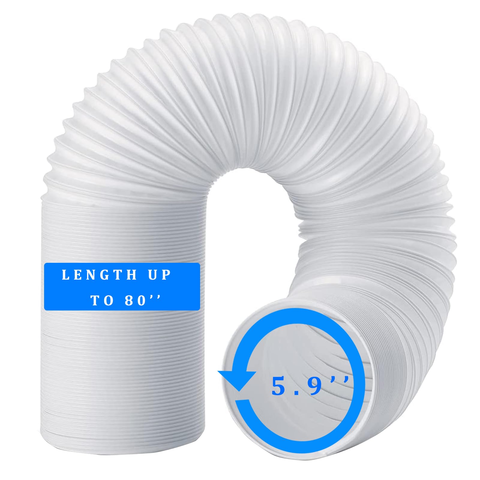 Photo 1 of NWESTUN Portable Air Conditioner Hose, Length up to About 80", Anti-Clockwise Thread, AC Hose with 5.9" Diameter, Exhaust Hose for Portable Air Conditioner