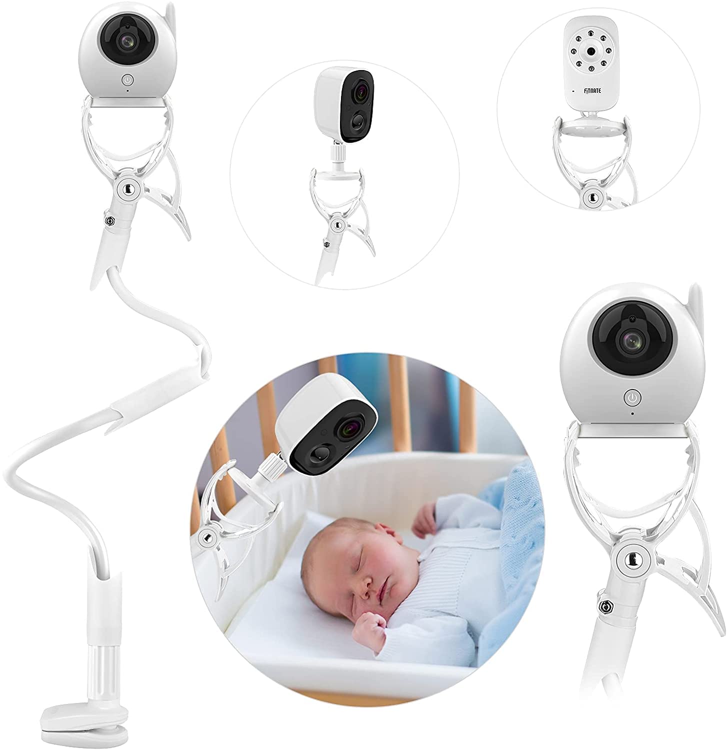 Baby Monitor Holder, MYPIN Universal Flexible Baby Monitor Mount Baby Monitor Camera Indoor Cameras Monitor Stand(Baby Monitor not Included)