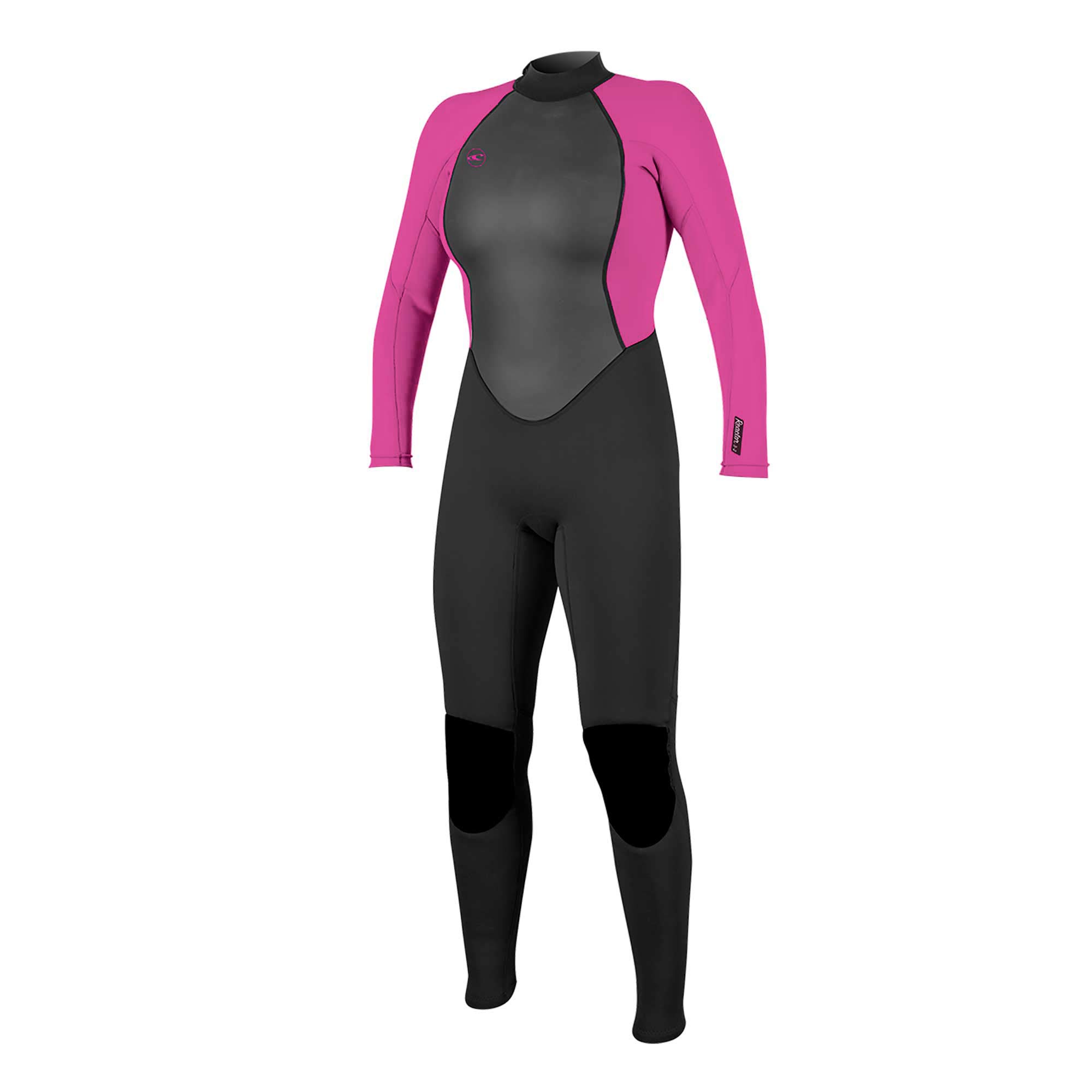 O'Neill Wetsuits Women's Reactor Back Zip Full Wetsuit,Black/Berry, 6 UK (Manufacturer size:34)