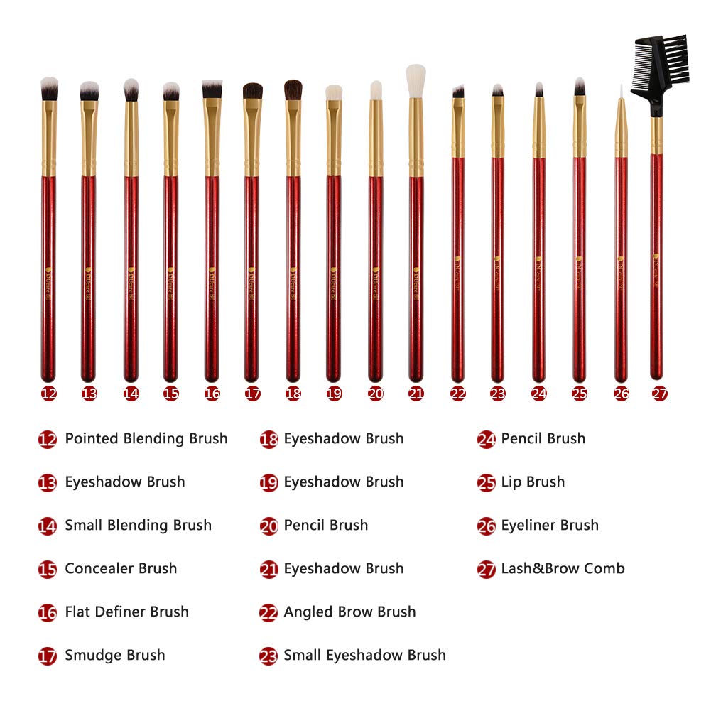DUcare Makeup Brushes 27Pcs Professional Makeup Brush Set Premium Synthetic Goat Pony Hair Kabuki Foundation Blending Brush Face Powder Blush Concealers Eye Shadows Make Up Brushes Kit: Beauty