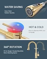 APPASO Gold Kitchen Tap with Pull Out Spray 3 Modes 360° Swivel view 7