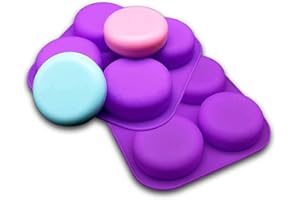 Mose Cafolo 2 Pcs Glossy Silicone Molds 4 Cavity Round Shaped Mold for Soap Making Supplies DIY Bath Bombs Shower Steamer Lotion Bars…