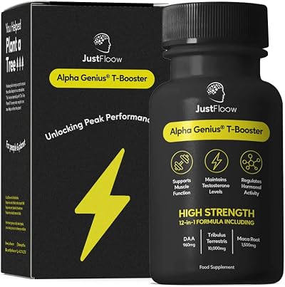 Justfloow Alpha Genius Testosterone Support for Men – Tribulus, D-Aspartic