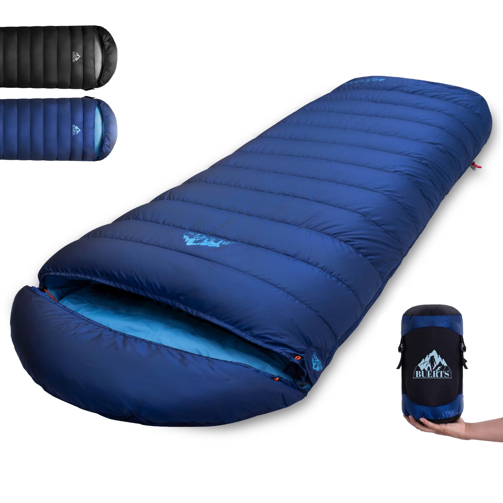 Photo 1 of BUERTS Lightweight Sleeping Bag for Adults.21 to -4°F.Weighs only 3.8lb. Down Sleeping Bag for Hiking, Camping, Mountaineering, Adventure and Backpacking.