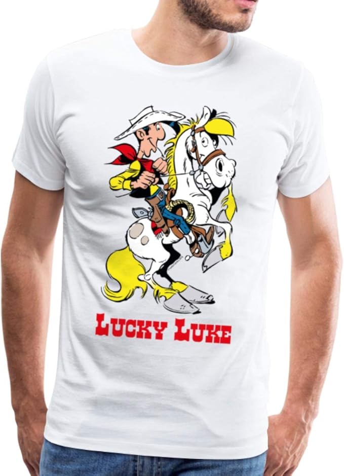 Lucky Luke sur Jolly Jumper TShirt Premium Homme Amazon.fr Vêtements