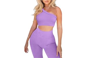 NIYOKKI Workout Sets for Women 2 Piece Seamless Sexy One Shoulder Sport Bra High Waist Shorts GMY Yoga Two Piece Outfits