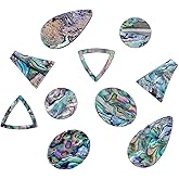 AHANDMAKER 10Pcs Abalone Shell Cabochon, 5 Styles Natural Paua Shell Cabochons Seashell Charms Loose Gemstone for Summer Bracelet Necklace Earring Jewelry Making DIY Craft