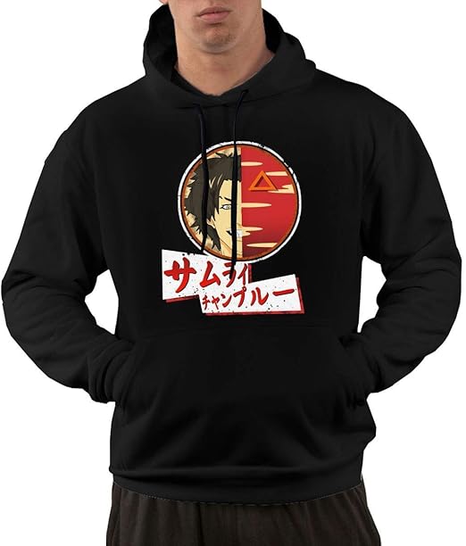 Men's Samurai Champloo Cotton Hoodies Sweater with Packet Black XXX-Large: Amazon.co.uk: Clothing