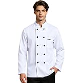 Nanxson Unisex Chef Coat Short/Long Sleeve Chef Jacket | Cotton-polyester fabric,chef shirt,chef uniform for party,Halloween,for kitchen,restaurant,cook,hotel,chef outfit