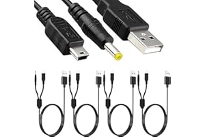 DKARDU PSP 1000 Charger Cable for Sony PSP 1000 2000 3000 Series and E-1000 L-Shape, USB 2.0 A Male to DC 5V Barrel Jack 2-in
