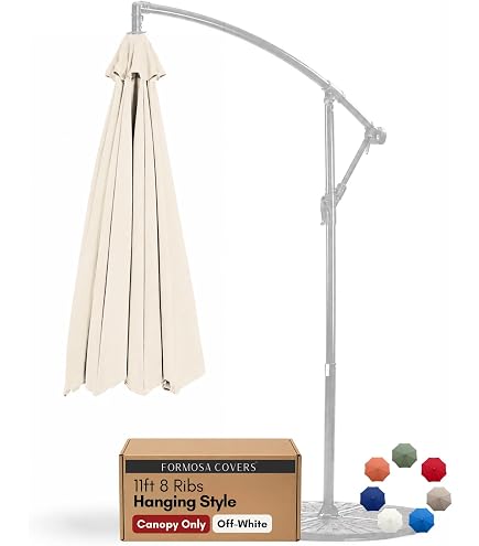 YardGrow 8.2'x8.2' Umbrella Replacement Canopy, for 8 Ribs Square Cantilever Umbrella, Canopy ONLY, Frame NOT Included (Black) : Patio, Lawn & Garden