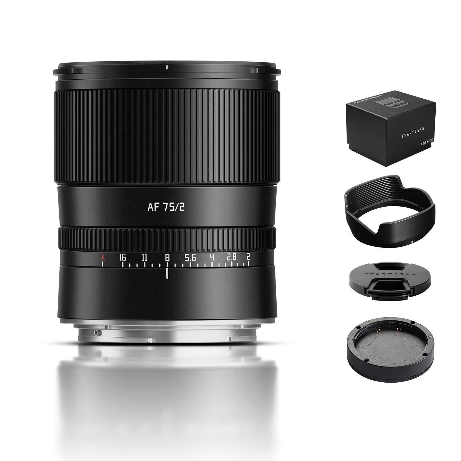 TTArtisan 75mm F2.0 Metal Bodied Auto Focus AF Lens Compatible with Nikon Z Mount - Black