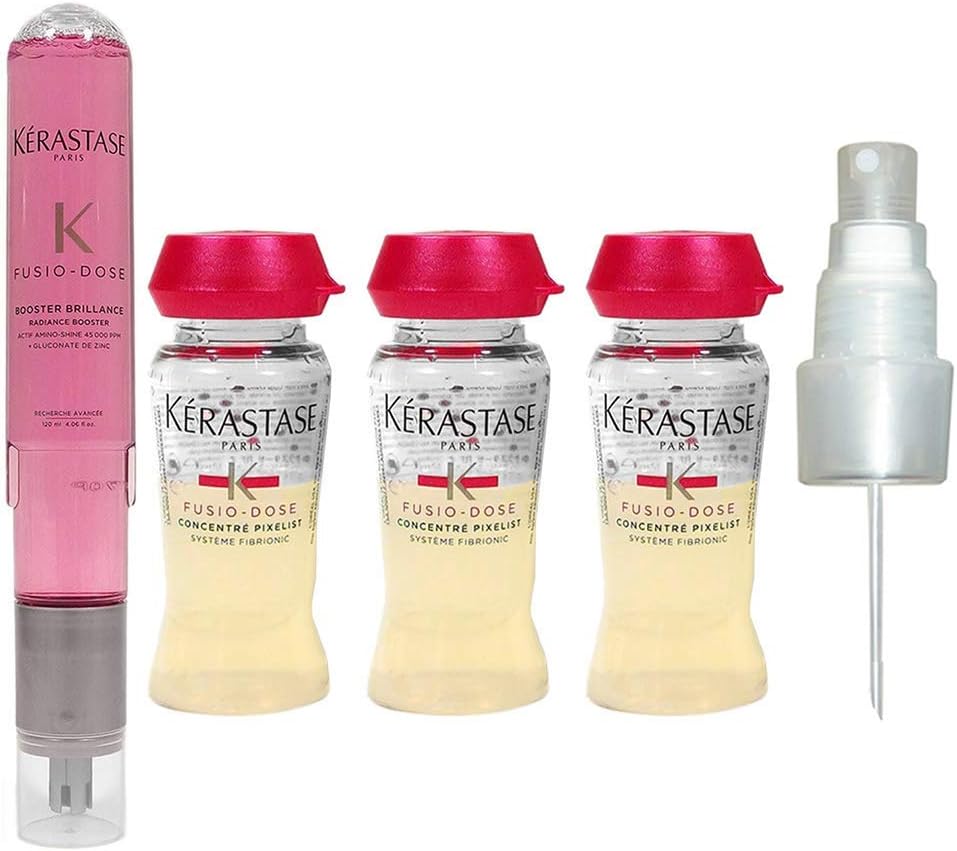 Personal Beauty Kerastase Fusio-dose Concentre Pixelist Treatment 3 Vials With Brilliance Booster & pump, 15 Oz