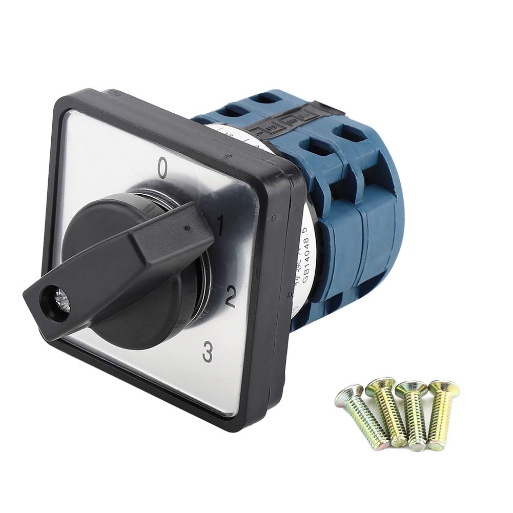 Rotary Switch, 660V 20A 4Position 2 Pole Rotary Selector Universal