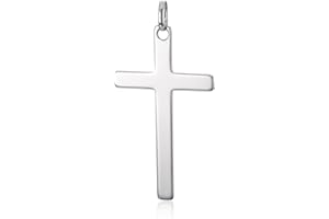 Mystigold Cross Pendant for Men and Women in 18K Gold Plated or 925 Sterling Silver Plated Rhodium I Size Small, Medium, Large I Gold Cross Necklace for Women I Silver Cross Necklace for Boys I Religious Gifts for Women I Baptism Gifts for Girls Boys