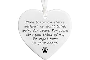 Japrex Pet Memorial Gift, Dog Sympathy Gift, Pet Memorial Ornament, Dog Loss Keepsake, When Tomorrow Starts Without Me Memorial Quote, Remembrance Ornament in Loving Memory (When Tomorrow)