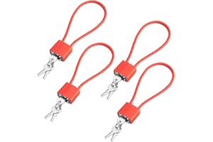 4 Pack Cable Padlock with Keys Alike,(1.3''/33mm) Wide Lock Body Heavy Duty Padlocks with 12Keys,Wire Rope Lock for Outdoor o
