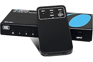 OREI 8K 4x1 HDMI 2.1 Switch 4K @ 120hz Switcher 4 in 1 Out, Support HDR, HDR10, Dolby Vision, HLG 48Gbps for Xbox Series X PS5 Roku Fire TV Monitor Projector Dolby