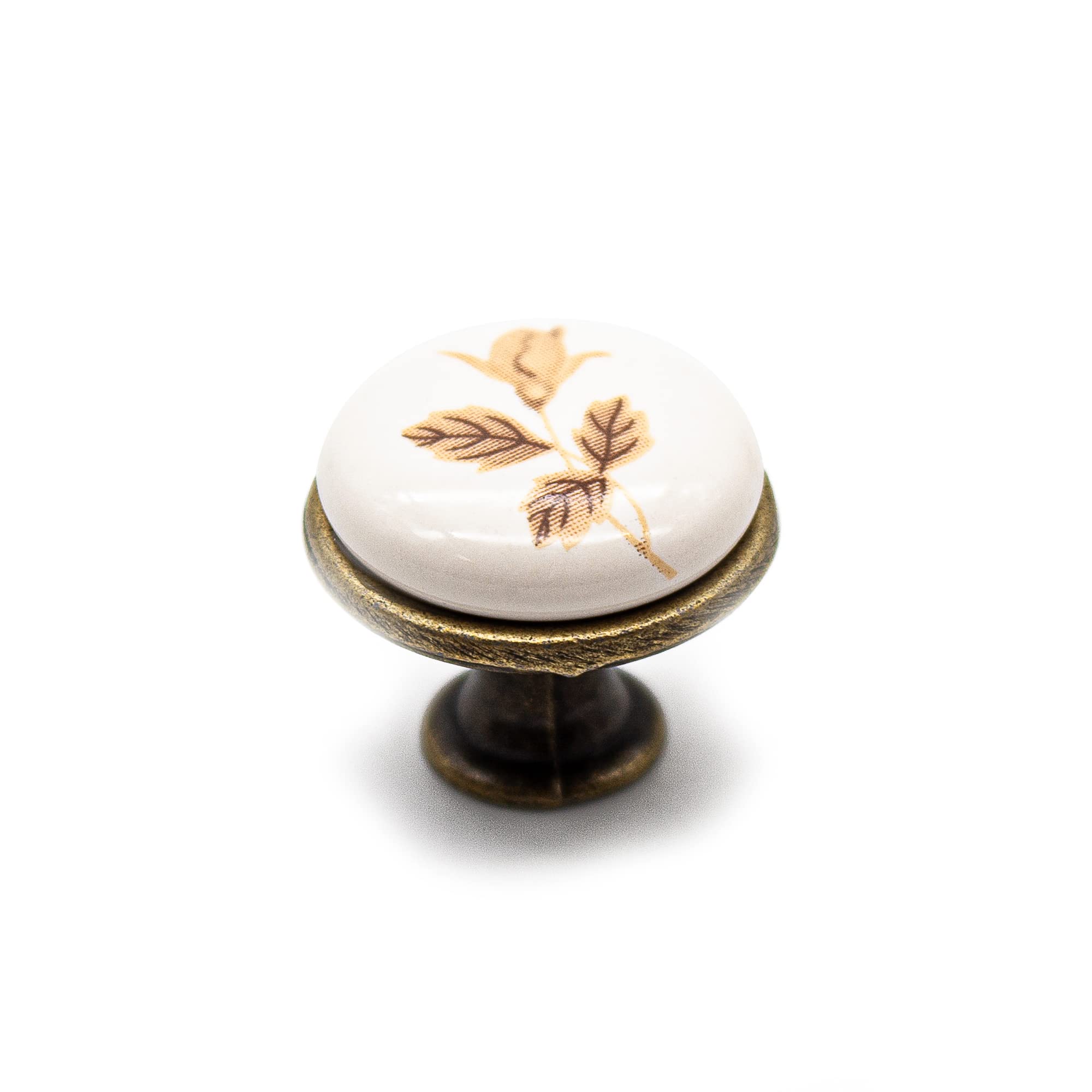 DOJA Barcelona Children’s Furniture Knobs Vintage Autumn Pink Ø26.5×23mm Pack of 4 Porcelain and Brass Kids Cupboard Door Knobs Children Furniture Handles Decorative Unicorn Cabinet