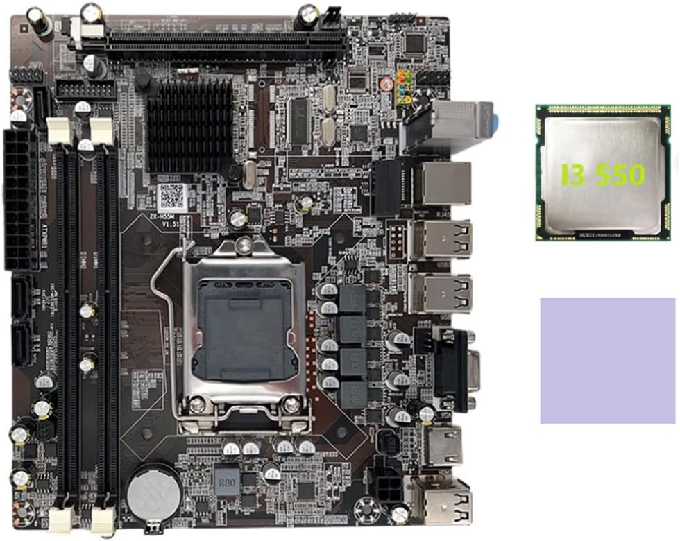 Wresetly H55 Motherboard LGA1156 + I3 550 CPU DDR3 RAM Computer Kit