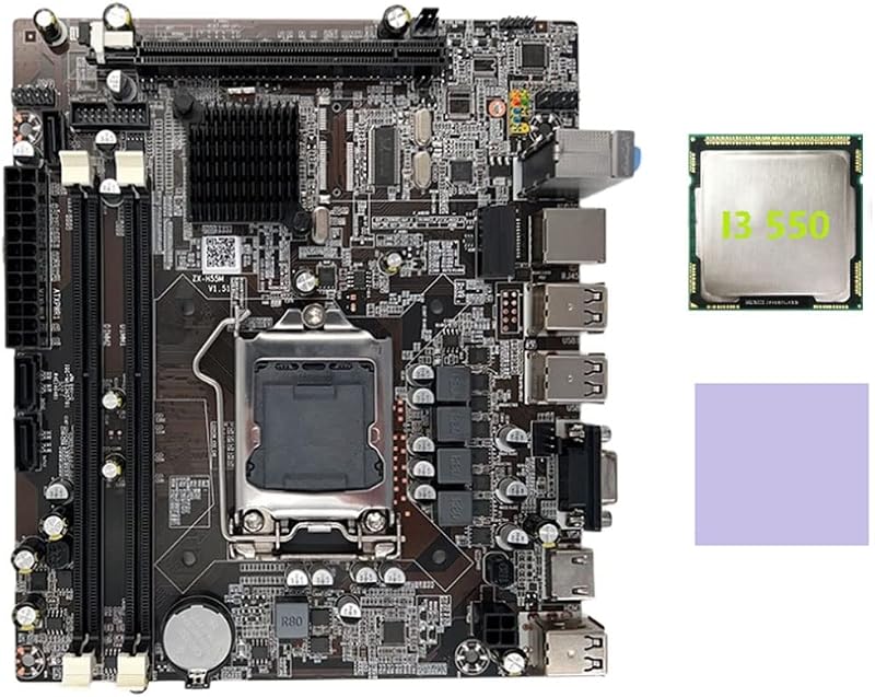 Wresetly H55 Motherboard LGA1156 + I3 550 CPU DDR3 RAM Computer Kit