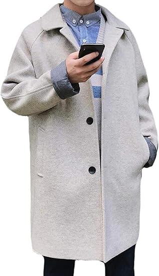 Amazon Piite メンズ ジャケット 秋冬 チェスターコート ロング丈 アウター 防寒 防風 ラジャーコート ゆったり 無地 カジュアル ブルゾン おしゃれ ジャンパー 韓国ファッション コート ジャケット 通販