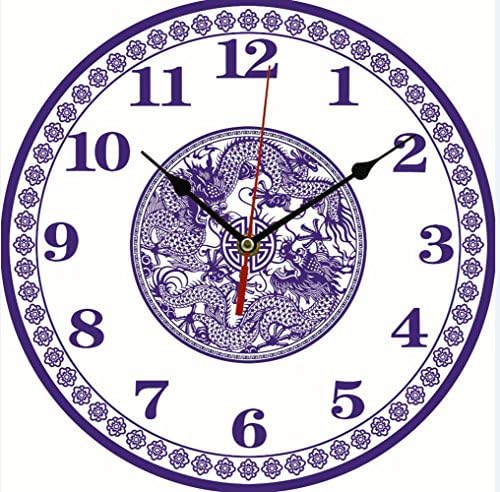 11.8 Inch Clock European Style Creative Wooden Clock Fashion Home Electronic Clock (Chinese dragon)