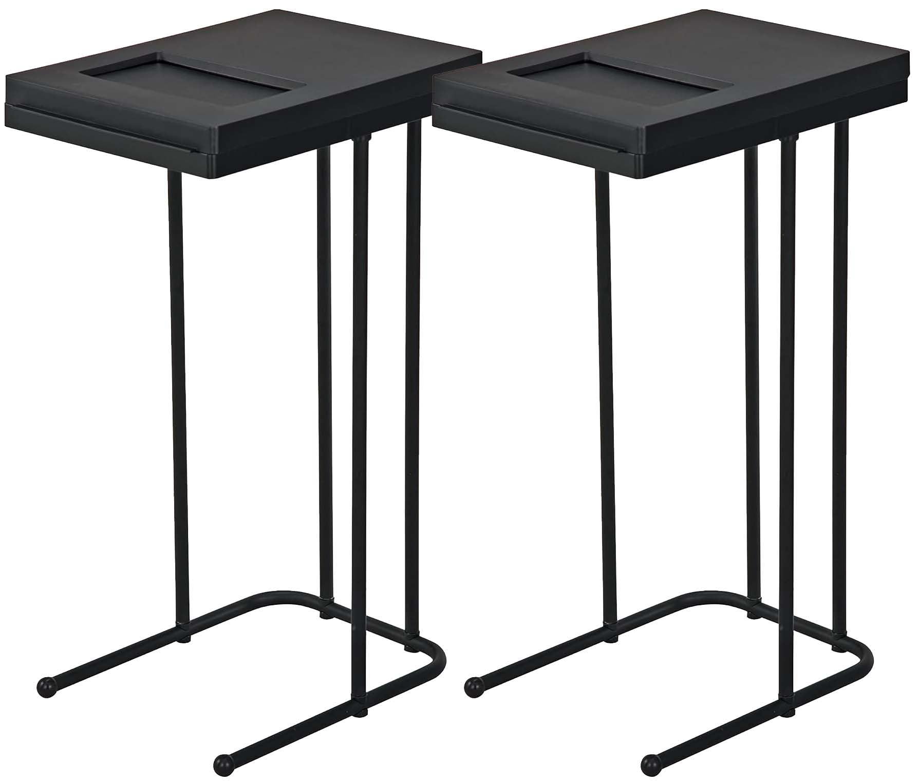 【Amazon.co.jp限定】 新輝合成 トンボ ユニード ゴミ箱 ゴミ袋 ホルダー L 蓋を開けずにごみを捨てられる ブラック 2個セット 幅23.5×奥行33.5×高さ55.5cm 蓋付き 分別 日本製商品画像