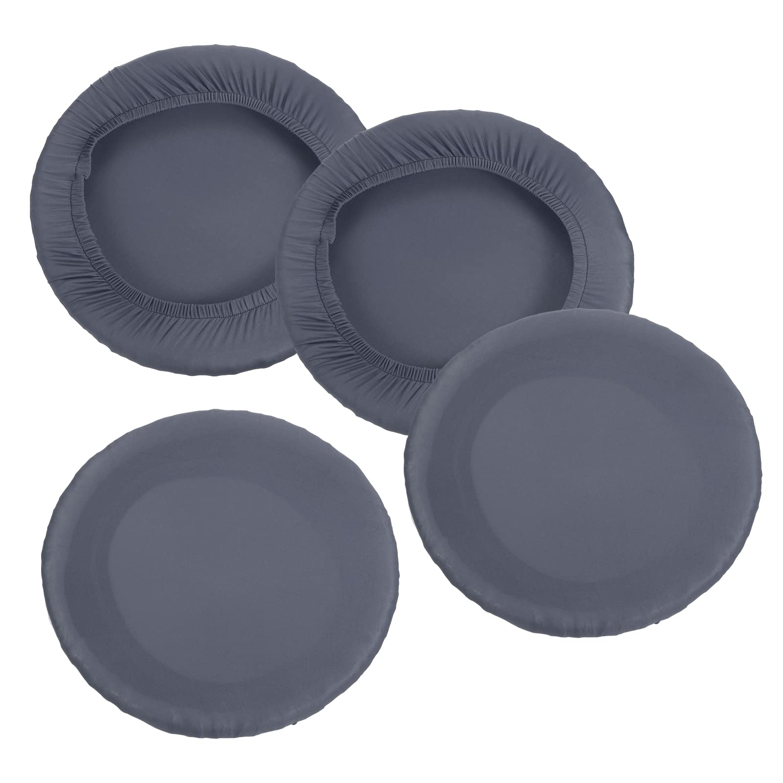 PATIKIL 9.5" Round Bar Stool Cover, 4 Pack Washable Elastic Stool Cover for Diameter 11"-13" Chair, Dark Gray