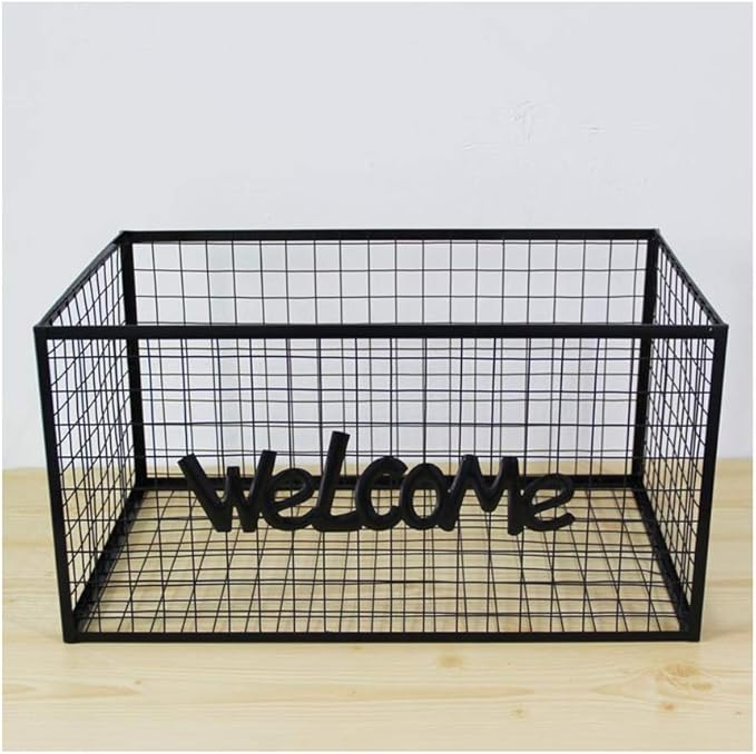 WYXIAN Almacenamiento de hierro forjado cesta de rejilla de la cesta