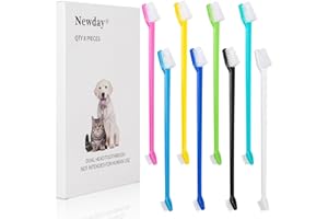 Newday Dog Toothbrush Set of 8 - Dual Headed, Dental Hygiene Convenient Soft Toothbrush to Clean pet Teeth, Dog Tooth Brushes