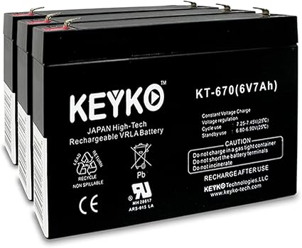 kidtrax replacement 6 volt 7ah battery