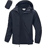 33,000ft Men's Packable Rain Jacket Waterproof Lightweight Raincoat Rain Shell with Hood for Outdoor Hiking Golf Travel