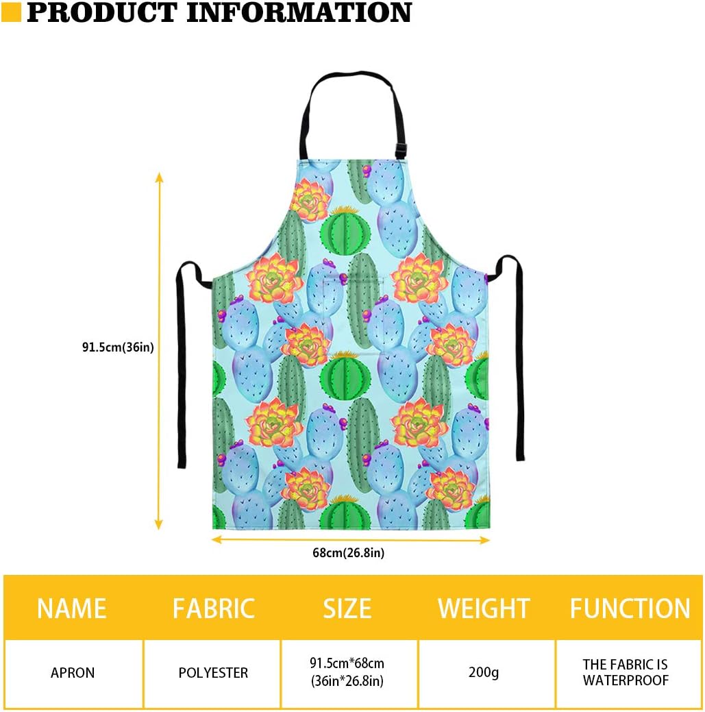 HUGS IDEA Pocket Pug Adorable Vivid 3D Dog Jeans Apron Lengthen Cooking Kitchen Waterproof,Adjustable Chef Apron with Pockets for Home BBQ,School,Coffee House,Apron for Men Women - Image 5