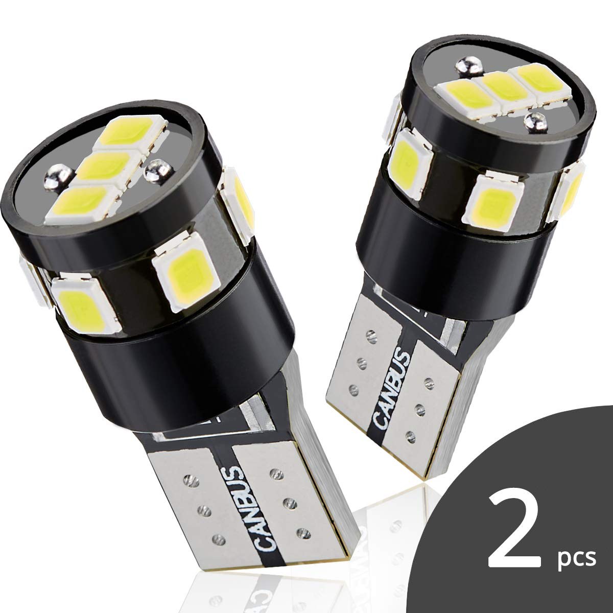 Antline Super Bright 194 168 2825 W5W T10 175 9-SMD 2835 Chipsets 6000K LED Bulbs Replacement White Error Free for Car Dome Map Door Courtesy License Plate Lights (Pack of 2)