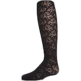 MeMoi Girls' Sheer Vine Opaque Tights
