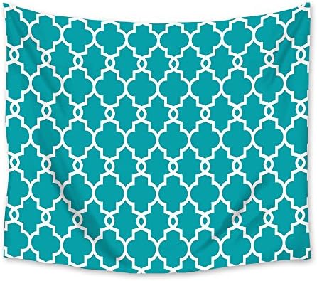 Mosphee Tapestry Wall Hanging, Moroccan Design Trellis Geometric Pattern Large Wall Art Tapestries Picnic Blanket Beach Towels for Bedroom Living Room Dorm Decor - 40 x 60 Inches