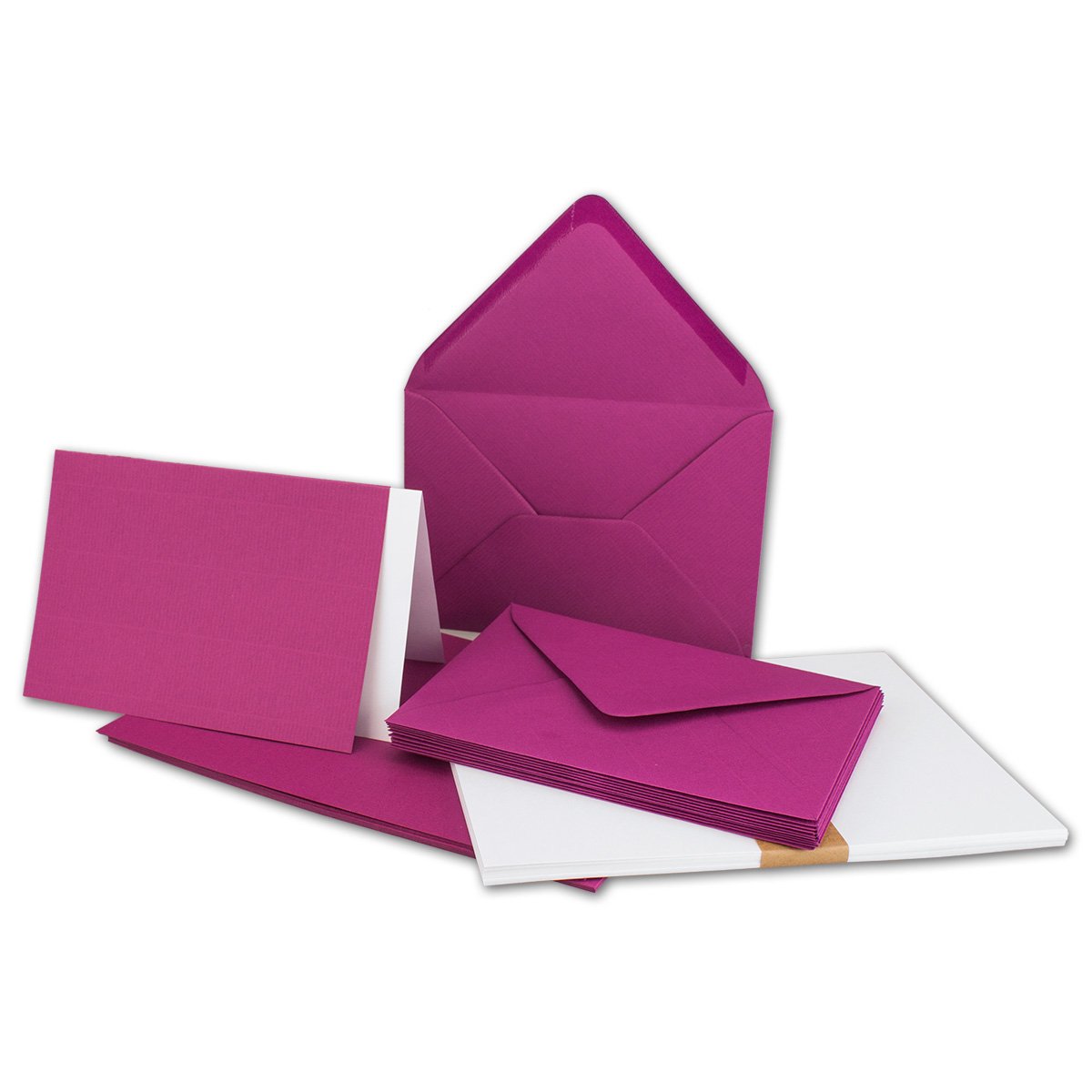 "FarbenFroh by GUSTAV NEUSER" 25x folding card set DIN A6/C6 with envelopes in Amarena Pink including insert 14.8 x 10.5 cm Premium quality FarbenFroh — image 1