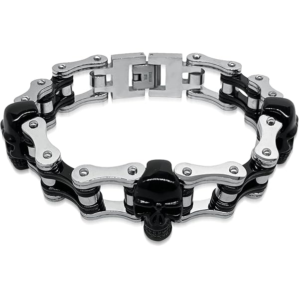 Amazon.com: NIGHTCRUZ Punk Leather Chain Bracelet, Goth Leather