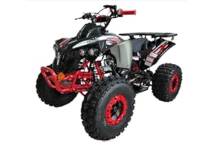HHH 125cc ATV Quad Youth Utility Style ATV 125cc Fully Automatic with Reverse Gas ATV 4 Wheeler Outlander ATV Quads Big 19/18 inch Tires (Black)